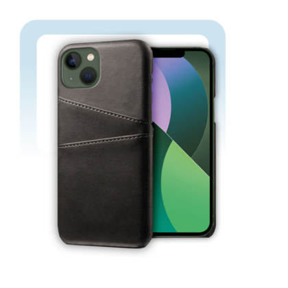 MobyDefend Lederen Backcover Met Vakjes Voor Pasjes