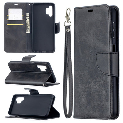 Samsung Galaxy A32 (5G) Hoesje - MobyDefend Wallet Book Case Met Koord - Zwart
