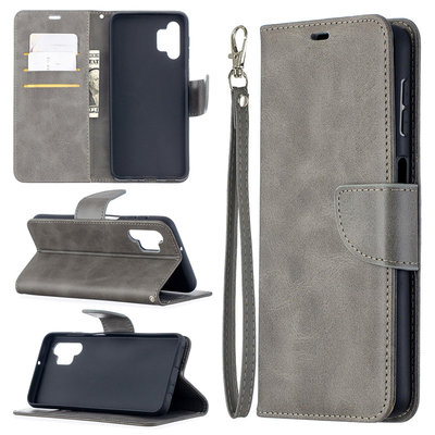 Samsung Galaxy A32 (5G) Hoesje - MobyDefend Wallet Book Case Met Koord - Grijs