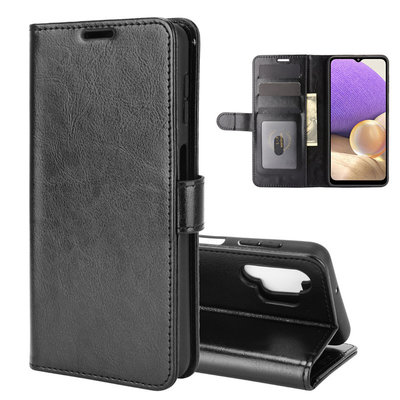 Samsung Galaxy A32 (4G) Hoesje - MobyDefend Wallet Book Case (Sluiting Achterkant) - Zwart