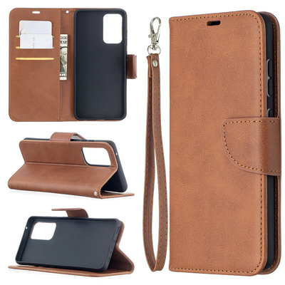 Samsung Galaxy A52 / A52s Hoesje - MobyDefend Wallet Book Case Met Koord - Bruin