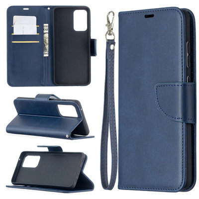 Samsung Galaxy A52 / A52s Hoesje - MobyDefend Wallet Book Case Met Koord - Blauw