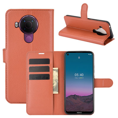 Nokia 5.4 Hoesje - MobyDefend Kunstleren Wallet Book Case (Sluiting Voorkant) - Bruin