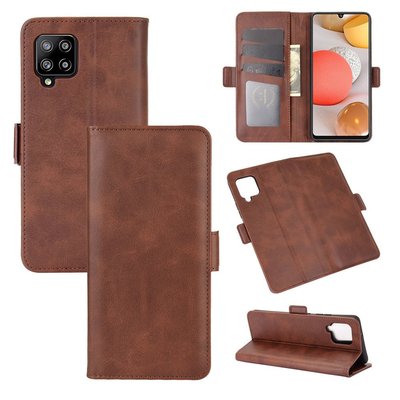 Samsung Galaxy A12 / M12 Hoesje - MobyDefend Luxe Wallet Book Case (Sluiting Zijkant) - Bruin