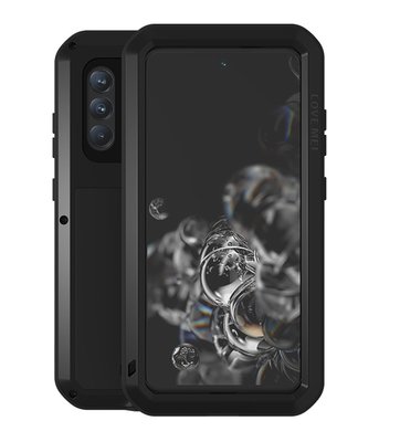 Samsung Galaxy S21 FE Hoes - Love Mei Metalen Case - Extreme Protection - Zwart