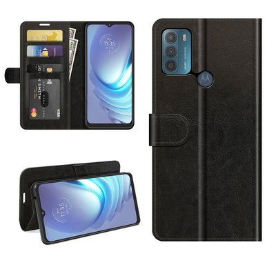 Motorola Moto G50 Hoesje - MobyDefend Wallet Book Case (Sluiting Achterkant) - Zwart