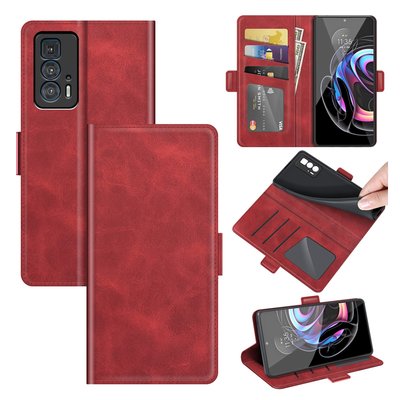 Motorola Edge 20 Pro Hoesje - MobyDefend Luxe Wallet Book Case (Sluiting Zijkant) - Rood
