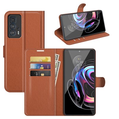 Motorola Edge 20 Pro Hoesje - MobyDefend Kunstleren Wallet Book Case (Sluiting Voorkant) - Bruin