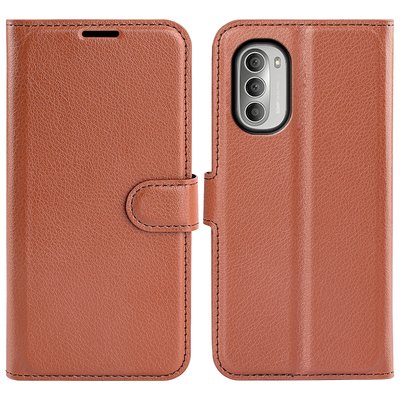 Motorola Moto G51 Hoesje - MobyDefend Kunstleren Wallet Book Case (Sluiting Voorkant) - Bruin