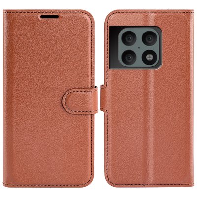 OnePlus 10 Pro Hoesje - MobyDefend Kunstleren Wallet Book Case (Sluiting Voorkant) - Bruin