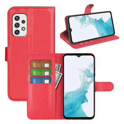 Samsung Galaxy A23 Hoesje - MobyDefend Kunstleren Wallet Book Case (Sluiting Voorkant) - Rood