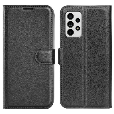 Samsung Galaxy A33 Hoesje - MobyDefend Kunstleren Wallet Book Case (Sluiting Voorkant) - Zwart