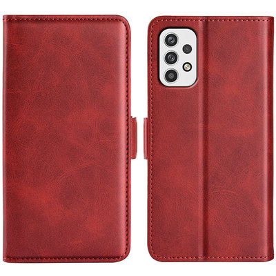 Samsung Galaxy A23 Hoesje - MobyDefend Luxe Wallet Book Case (Sluiting Zijkant) - Rood