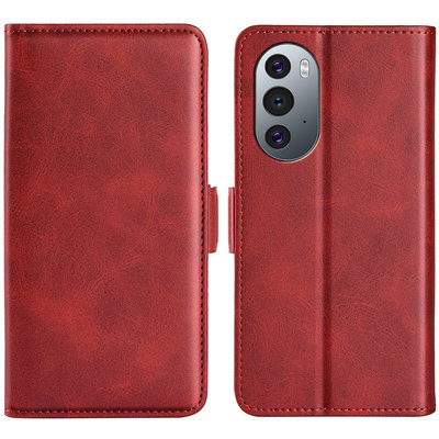 Motorola Edge 30 Pro Hoesje - MobyDefend Luxe Wallet Book Case (Sluiting Zijkant) - Rood