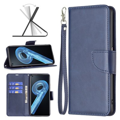 Oppo Find X5 Hoesje - MobyDefend Wallet Book Case Met Koord - Blauw