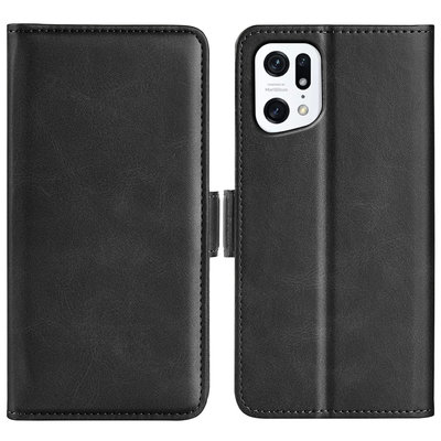 Oppo Find X5 Hoesje - MobyDefend Luxe Wallet Book Case (Sluiting Zijkant) - Zwart