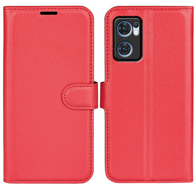 Oppo Find X5 Lite Hoesje - MobyDefend Kunstleren Wallet Book Case (Sluiting Voorkant) - Rood