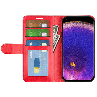 Oppo Find X5 Lite Hoesje - MobyDefend Wallet Book Case (Sluiting Achterkant) - Rood