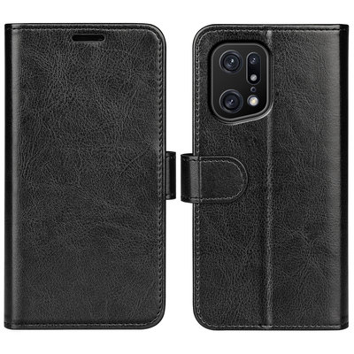 Oppo Find X5 Pro Hoesje - MobyDefend Wallet Book Case (Sluiting Achterkant) - Zwart