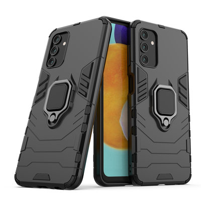Samsung Galaxy A13 (4G) Hoesje - MobyDefend Dubbelgelaagde Pantsercase Met Standaard - Zwart
