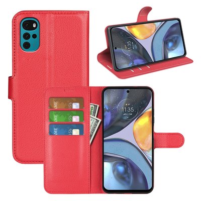 Motorola Moto G22 Hoesje - MobyDefend Kunstleren Wallet Book Case (Sluiting Voorkant) - Rood