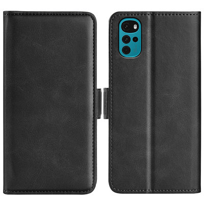 Motorola Moto G22 Hoesje - MobyDefend Luxe Wallet Book Case (Sluiting Zijkant) - Zwart