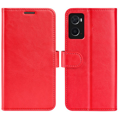 Oppo A76 / Oppo A96 Hoesje - MobyDefend Wallet Book Case (Sluiting Achterkant) - Rood