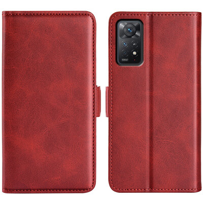 Xiaomi Redmi Note 11 Pro Hoesje - MobyDefend Luxe Wallet Book Case (Sluiting Zijkant) - Rood