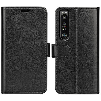 Sony Xperia 1 IV Hoesje - MobyDefend Wallet Book Case (Sluiting Achterkant) - Zwart