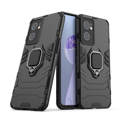 OnePlus Nord CE 2 Hoesje - MobyDefend Dubbelgelaagde Pantsercase Met Standaard - Zwart