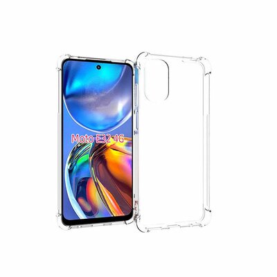 Motorola Moto E32 / E32S Hoesje - MobyDefend Transparante Shockproof TPU Backcover - Verstevigde Hoeken - Volledig Doorzichtig