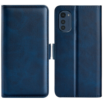 Motorola Moto E32 / E32S Hoesje - MobyDefend Luxe Wallet Book Case (Sluiting Zijkant) - Blauw