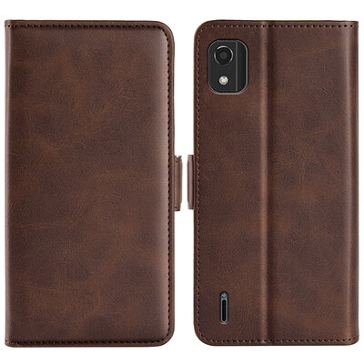 Nokia C2-2E Hoesje - MobyDefend Luxe Wallet Book Case (Sluiting Zijkant) - Bruin