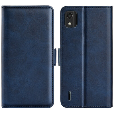 Nokia C2-2E Hoesje - MobyDefend Luxe Wallet Book Case (Sluiting Zijkant) - Blauw