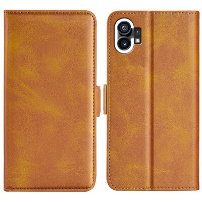 Nothing Phone 1 Hoesje - MobyDefend Luxe Wallet Book Case (Sluiting Zijkant) - Lichtbruin