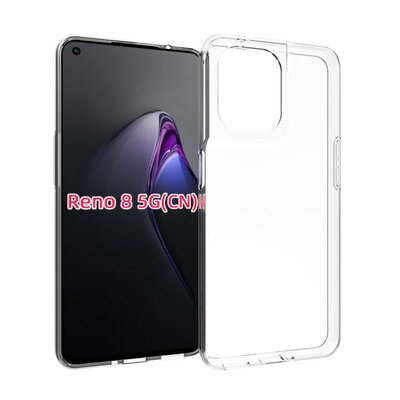 Oppo Reno 8 Hoesje - MobyDefend Transparante TPU Backcover - Volledig Doorzichtig