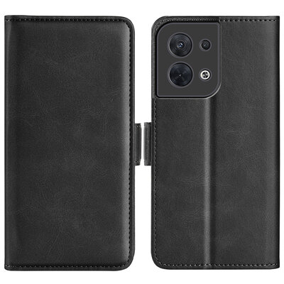 Oppo Reno 8 Hoesje - MobyDefend Luxe Wallet Book Case (Sluiting Zijkant) - Zwart