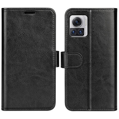 Motorola Edge 30 Ultra Hoesje - MobyDefend Wallet Book Case (Sluiting Achterkant) - Zwart