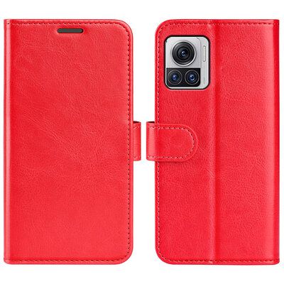 Motorola Edge 30 Ultra Hoesje - MobyDefend Wallet Book Case (Sluiting Achterkant) - Rood