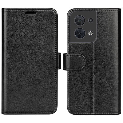 Oppo Reno 8 Hoesje - MobyDefend Wallet Book Case (Sluiting Achterkant) - Zwart