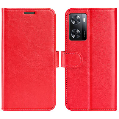 Oppo A57 / A57s / A77 Hoesje - MobyDefend Wallet Book Case (Sluiting Achterkant) - Rood