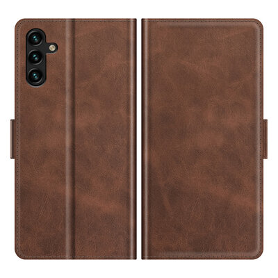Samsung Galaxy A04s Hoesje - MobyDefend Luxe Wallet Book Case (Sluiting Zijkant) - Bruin