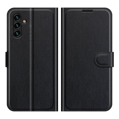Samsung Galaxy A04s Hoesje - MobyDefend Kunstleren Wallet Book Case (Sluiting Voorkant) - Zwart