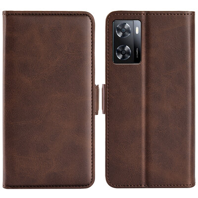 Oppo A57 / A57s / A77 Hoesje - MobyDefend Luxe Wallet Book Case (Sluiting Zijkant) - Bruin