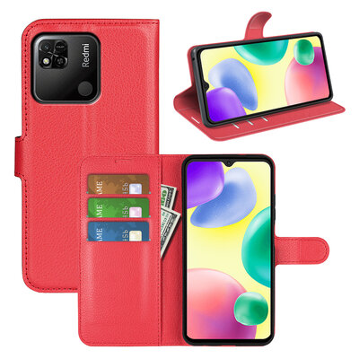 Xiaomi Redmi 10A Hoesje - MobyDefend Kunstleren Wallet Book Case (Sluiting Voorkant) - Rood