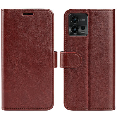 Motorola Moto G72 Hoesje - MobyDefend Wallet Book Case (Sluiting Achterkant) - Bruin