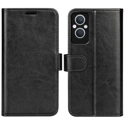 Oppo Reno 8 Lite Hoesje - MobyDefend Wallet Book Case (Sluiting Achterkant) - Zwart