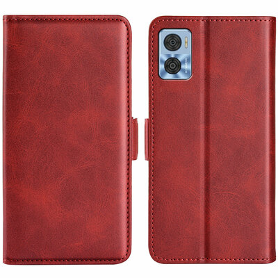 Motorola Moto E22 / E22i Hoesje - MobyDefend Luxe Wallet Book Case (Sluiting Zijkant) - Rood