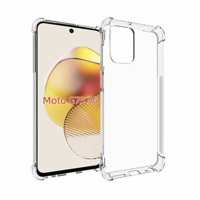 Motorola Moto G73 Hoesje - MobyDefend Transparante Shockproof TPU Backcover - Verstevigde Hoeken - Volledig Doorzichtig