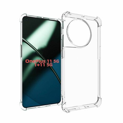 OnePlus 11 Hoesje - MobyDefend Transparante Shockproof TPU Backcover - Verstevigde Hoeken - Volledig Doorzichtig